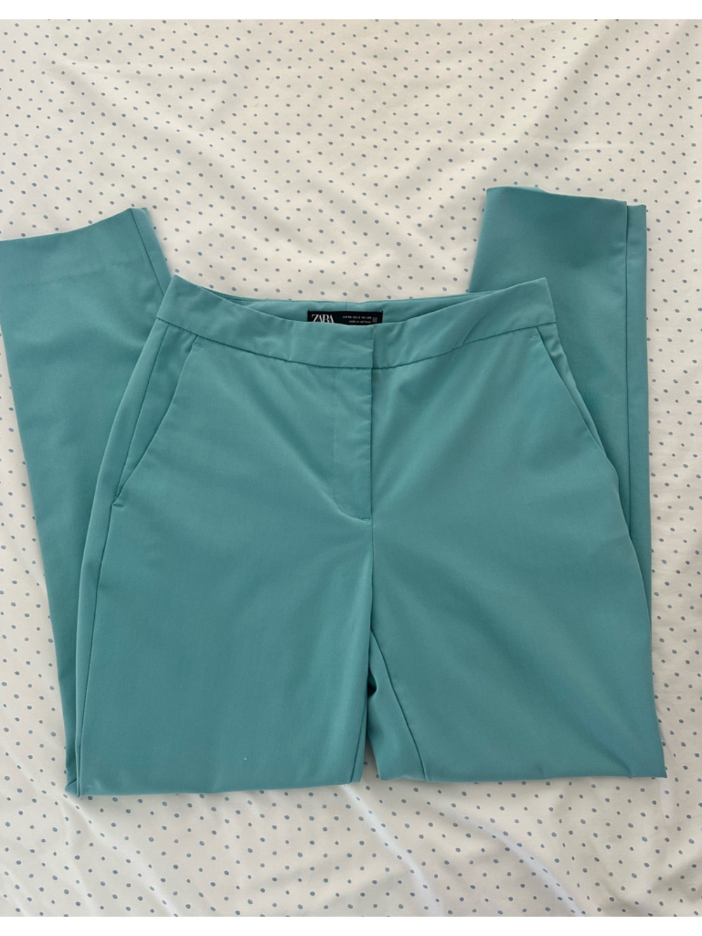 Zara Turquoise Tailored Ankle Trousers